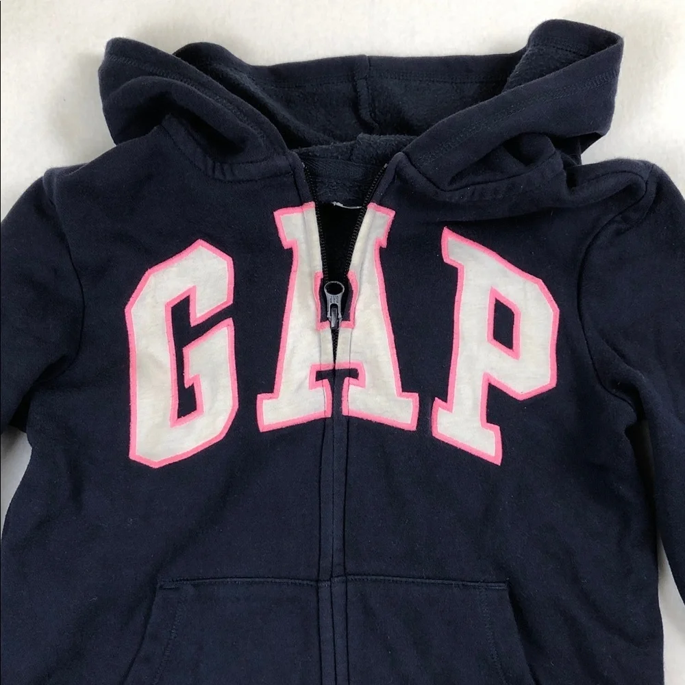 GAP Kids Dark Blue Hoodie with Pink Logo (K1)